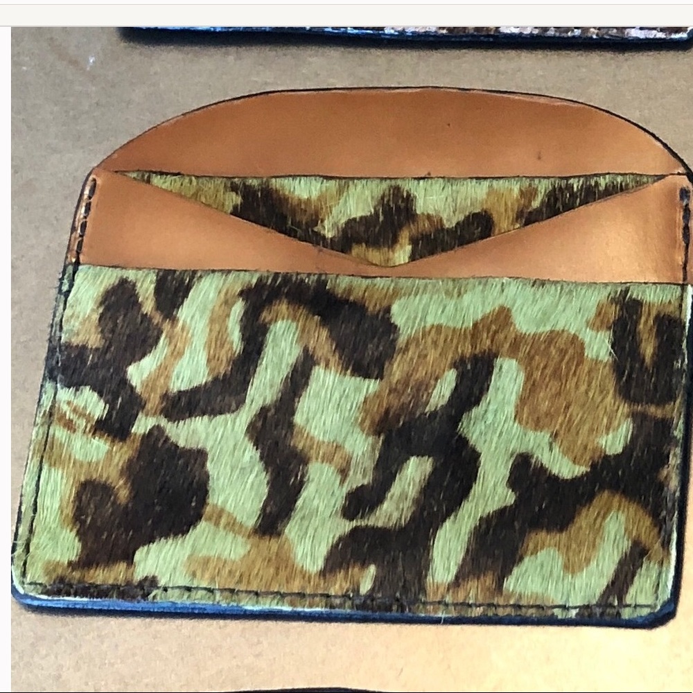 Leather Camouflage Credit Card Case Wallet